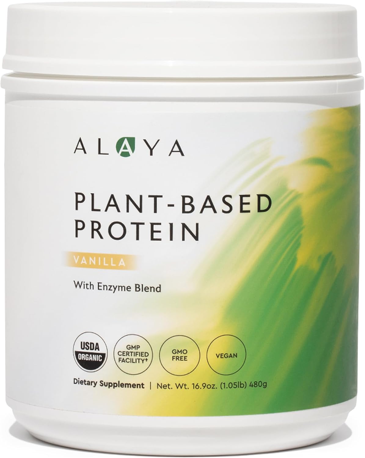 Alaya Naturals Organic Plant Based Protein Powder - Vegan Protein Powder with Pea Protein, Hemp Protein, & Spirulina - Non-GMO, USDA Organic, Vanilla
