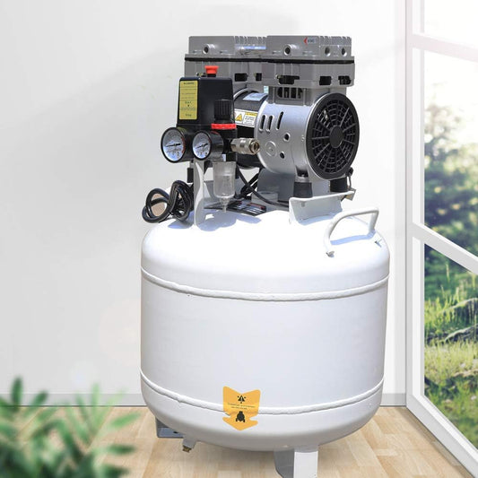 750W 40L Dental Medical Silent Air Compressor 115PSI Oilless Airpress Tool，Oil Free Silent Air Pump 110v Steel Tank Air Compressor