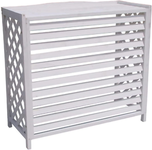 Outdoor Air Conditioner Cover, Wooden AC Fence Privacy Screen Louver for Outside Unit, Hidden Rack for Heat Pumps and Condensers
