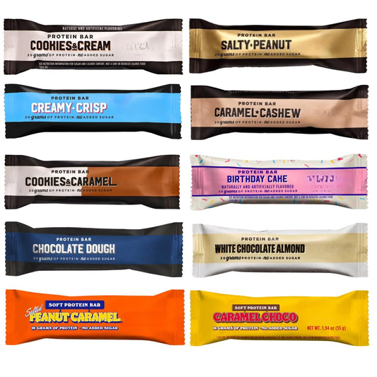 BarebeIIs-Protein Bars-Assorted Variety Pack Sampler, Protein Snacks with 20g of Protein. (10 Pack)