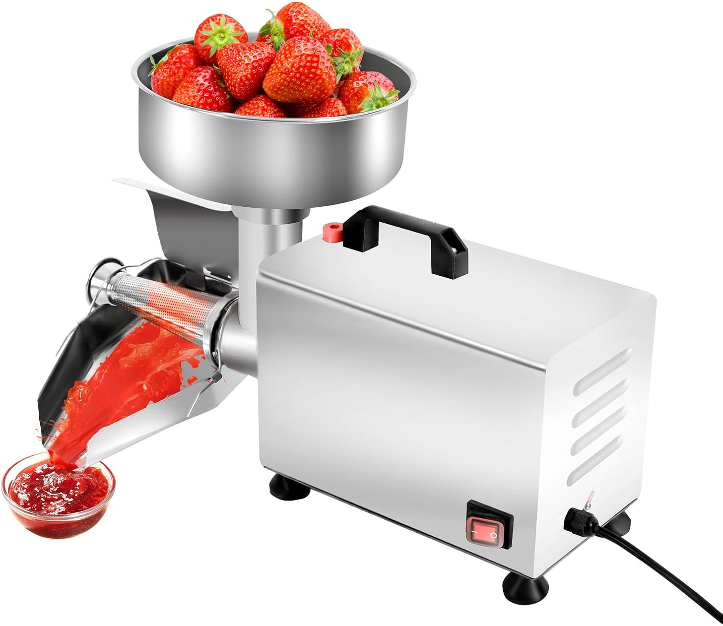 450W Electric Tomato Strainer Machine, 110lbs/h Stainless Steel Tomato Press with Pure Copper Motor, Commercial Sauce Maker for Jam, Ketchup Making