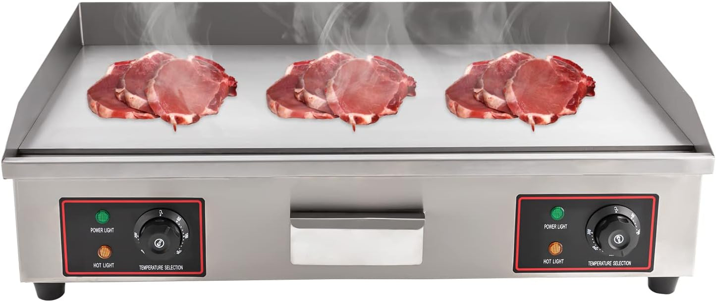 3000W Commercial Electric Griddle 110V Electric Blackstone Griddle Countertop Flat Top Grill BBQ Teppanyaki Cooking Griddle Pancake Maker for Home, Restaurant