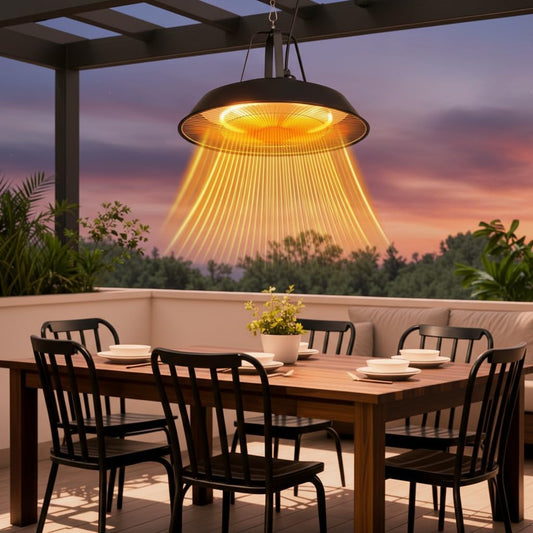 Cobuy Hanging Patio Heater,1500W Hanging Ceiling Mounted Infrared Patio Heater with IP55,No Pull Cord Design