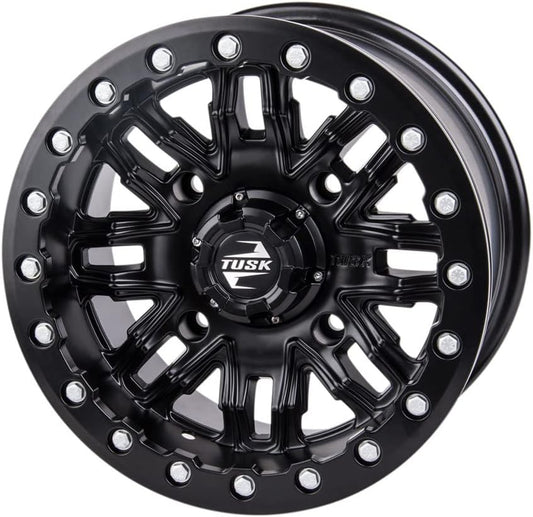 TUSK 4/137 Nebo Beadlock Wheel 14x7 4.0 + 3.0 Matte Black Compatible with Can-Am Defender HD8 XT 2016-2021