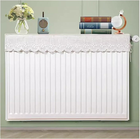 Radiator cover with ventilation slats， White Shelf To Go Over Radiator with Dust Cover Home Tea Room Cafe Plant Indoor Upper(White,L 27.5in\/70cm(1 section))