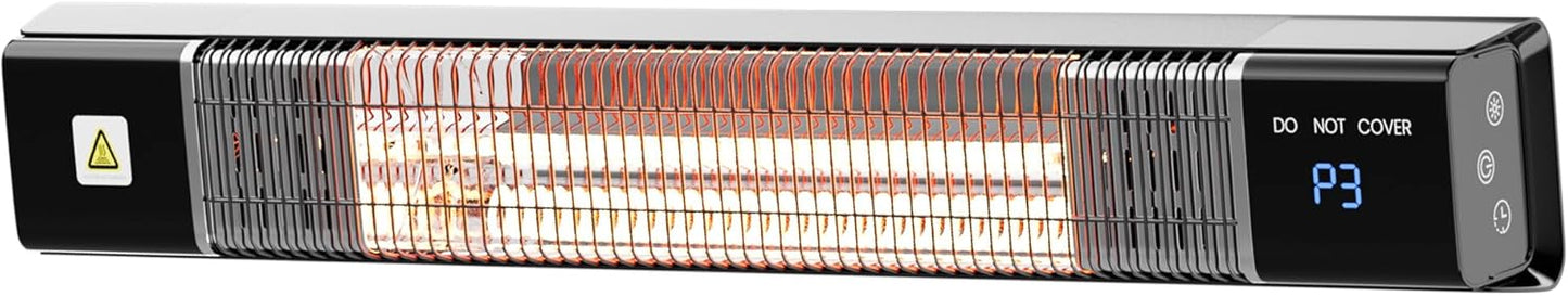 Outdoor Heater,1500W Patio Heater,Garage Heaters with Remote,24H Timer,Quiet Operation, 3 Heat Levels,Overheat & Waterproof Protection,Electric Wall Heaters for Indoor,Shop,Porch,Backyard
