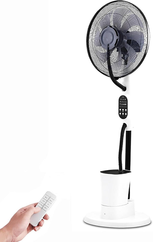 Oscillating Standing Misting Fan with 2.4L Water Tank, with 4 Speeds & 3 Modes, 1-7H Timer, Outdoor Fan with Remote Control, for Home, Office, Terrace, Garden