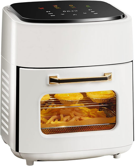 COYOUCO 5-in-1 Digital Air Fryer Oven with Rapid Air Circulation, Oil Free LED Screen Nonstick Basket 60-Minute Timer&Temperature15l 1400 W,White
