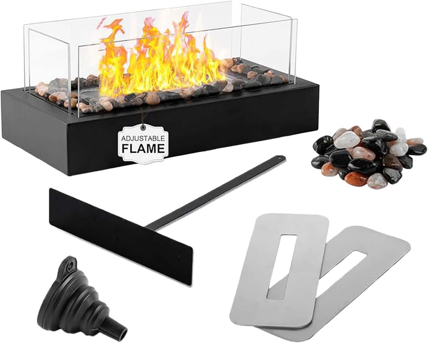 Tabletop Fireplace | Rectangular Adjustable Table Firebowl Indoor Outdoor,Garden Patio Tabletop Fireplace - for Garden Home Balcony Bedroom Picnic