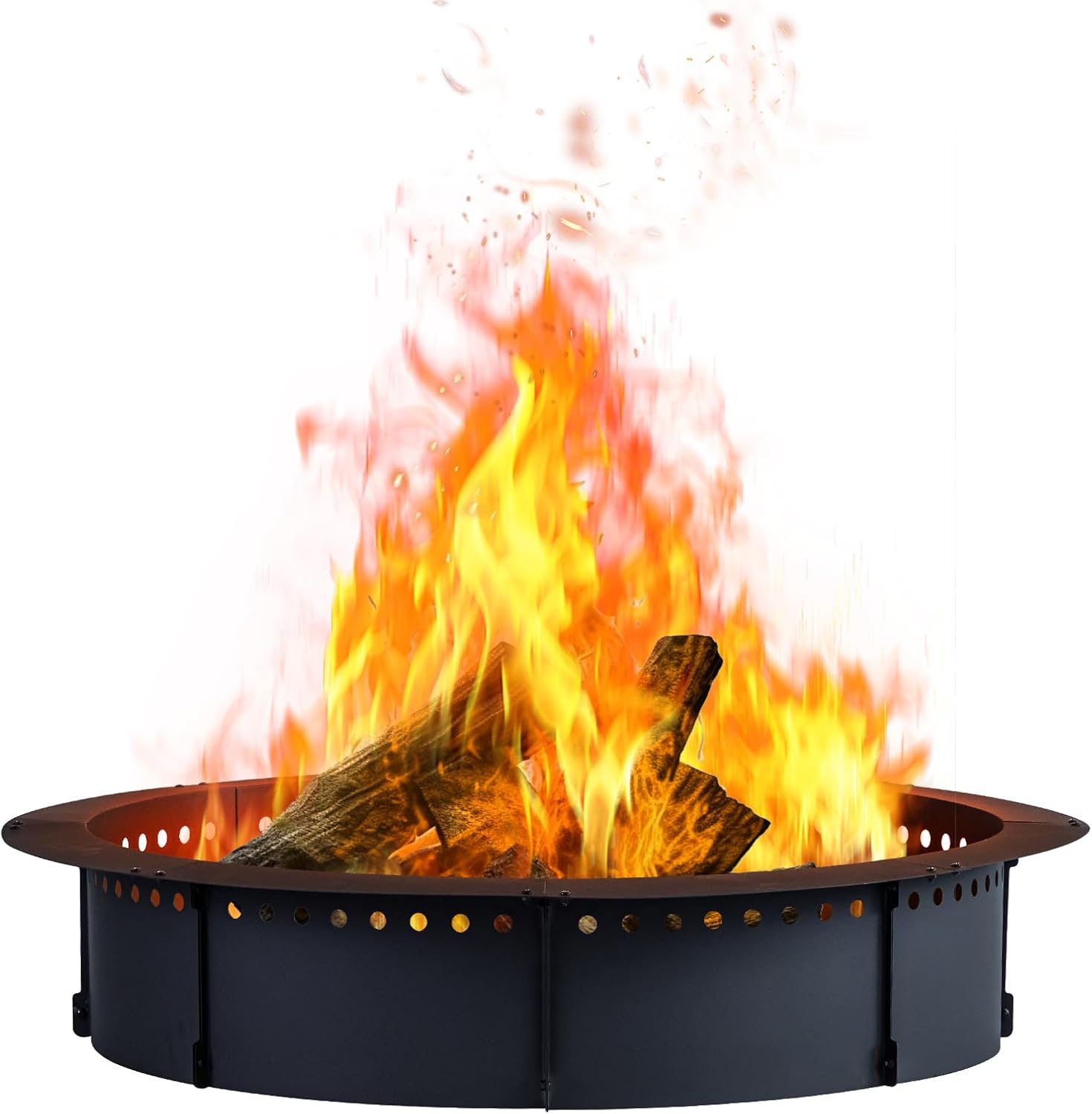 Outvue 60 inch Outdoor Fire Pit Liner, Round Heavy Duty Fire Pits, Rim Insert Firepit for Outside, DIY Campfire Fireplace