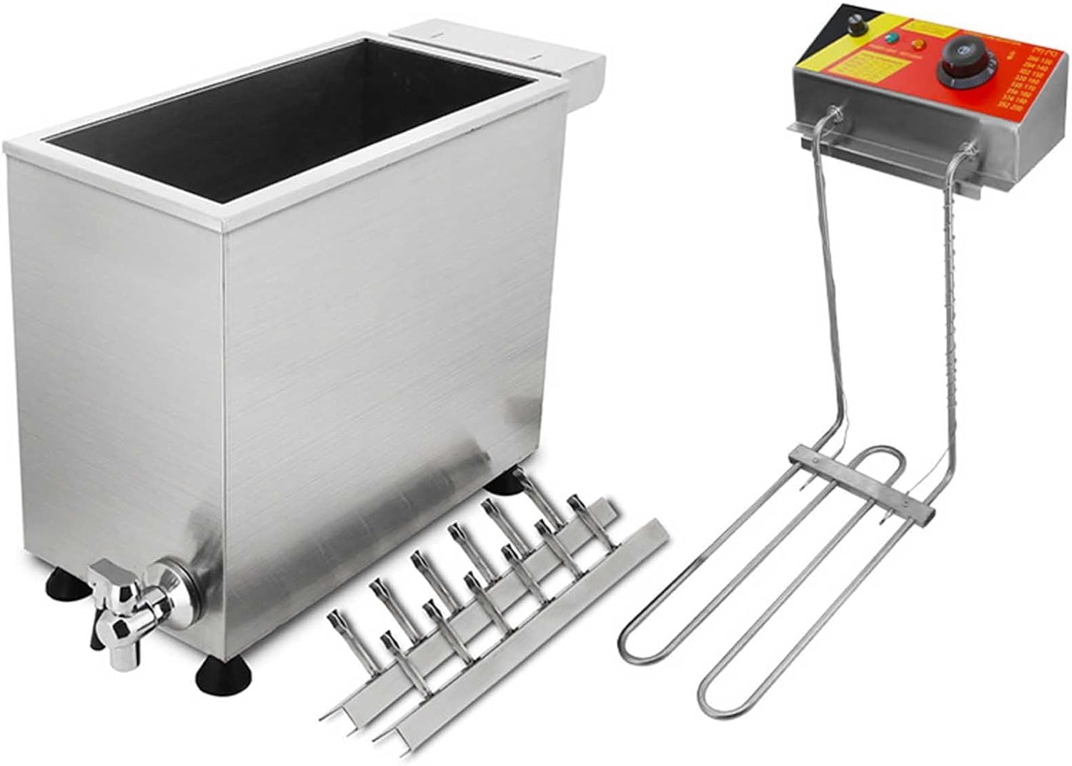 Commercial Deep Fryer 12L\/25L,1900W\/3000W Automatic Cheese Hot Dog Sausage Grill Stove Sticks Frittyer, Sausage Fryers Adjustable Temperature, Large Capacity Electric Deep Hot Corn Dog Frittyer,25L