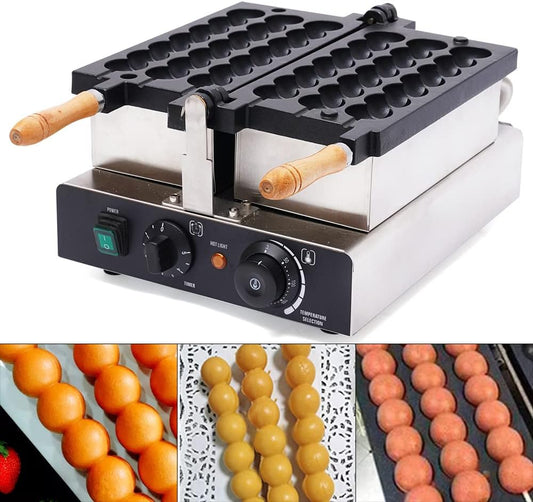 Commercial Bubble Skewer Electric Waffle Ball Machine Nonstick Bubble Balls Maker Iron Popular Snack Equipment Belgium Waffle Ball Stick Maker for Restaurant Dessert Snack Bar Family