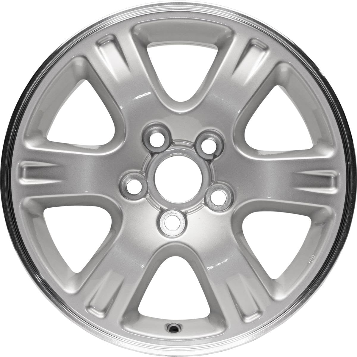 New Wheel 16x6.5 inch Rim For 2001-2007 Toyota Highlander Machined Lip, Painted Silver Face and Vents 5 x 4.5 mm6 Spoke