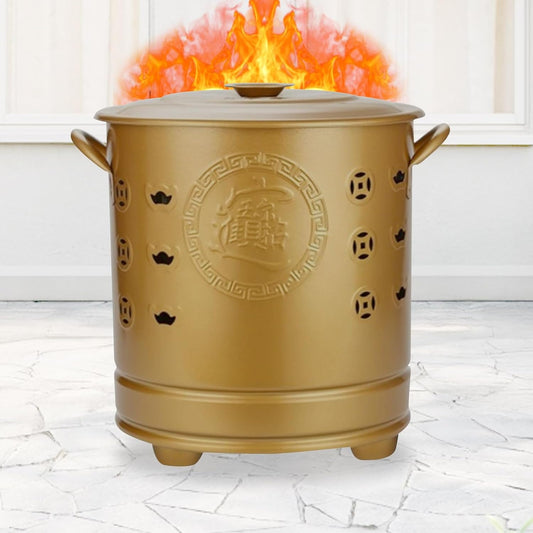 Stainless Steel Incinerator, Heat-Resistant Burn Barrel, Fire Barrel with Lid, for Leaves, Trash, Documents & Backyard Debris