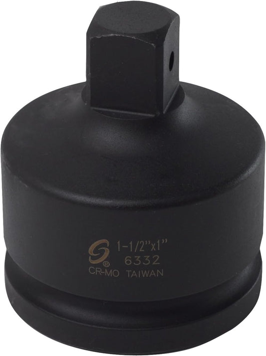 SUNEX TOOLS 6332 1-1/2-Inch Drive Female 1-Inch Square Drive Male with Pin Hole Adapter