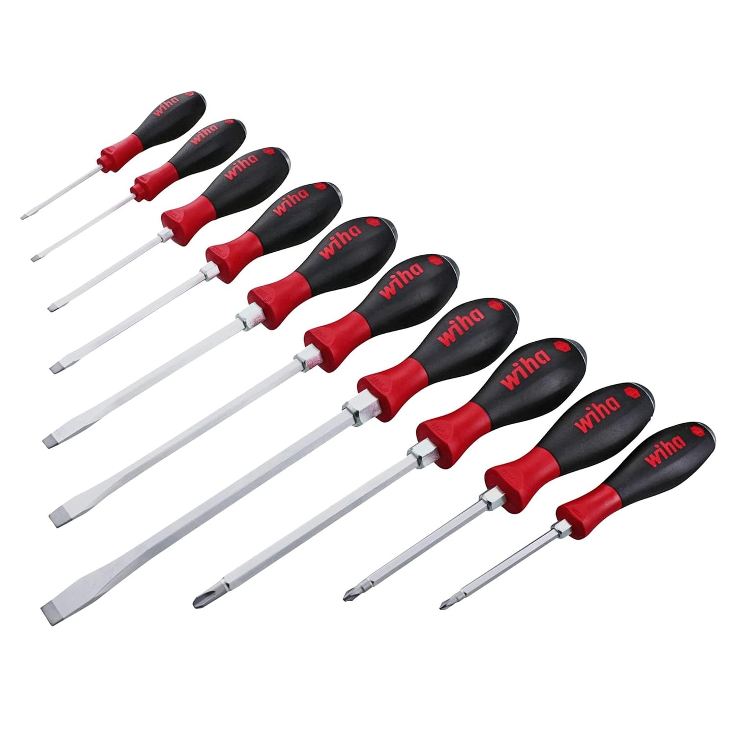 Wiha 53099 10 Piece Softfinish X Heavy Duty Slotted and Phillips Screwdriver Set