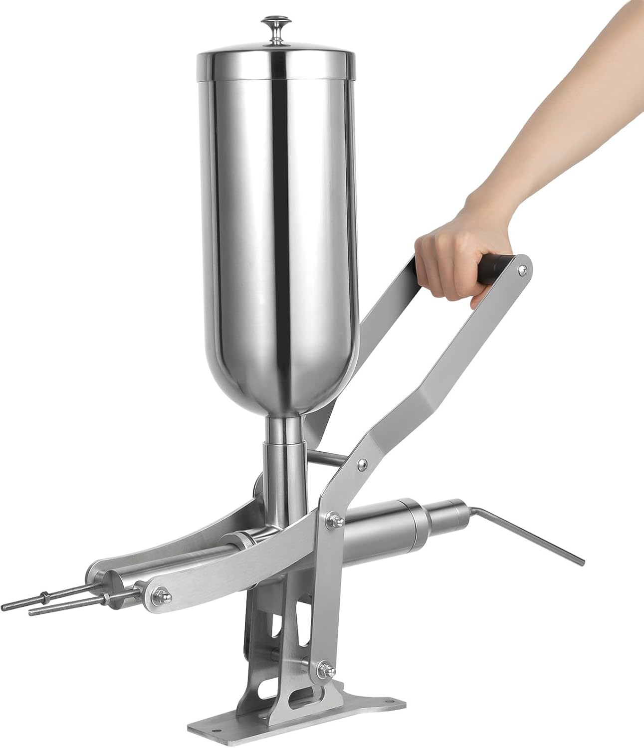 5.3Qt/5L Manual Donut Filling Machine, Commercial Donut Filler with 4 Nozzles, Stainless Steel Hand-operated Donut Cream Filling Machine, Donut Churros Jelly Filling Machine for Bakeries, Restaurants