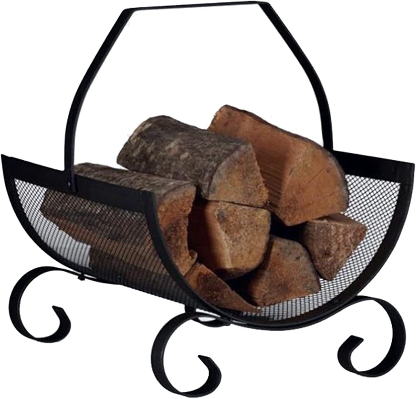 Firewood Rack Mesh Firewood Log/Magazine Storage Rack Holder, Portable Fireside Wood Stand for Indoor/Outdoor, Lightweight Firewood Stove Stacker