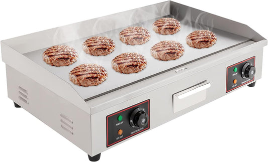 DYNAMI Commercial Electric Griddle 3000W,29in Large Cooking Area Electric Countertop Griddle Grill, 430 Stainless Steel Tabletop Flat Grill,Adjustable Temperature, for Restaurant Use(NO PLUG)