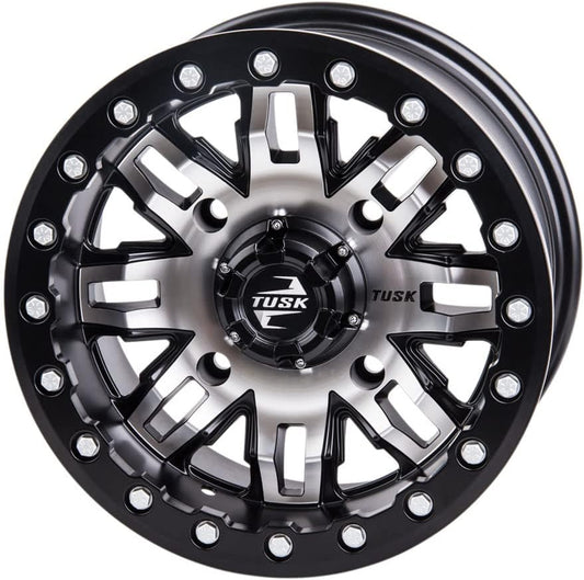 TUSK 4/137 Teton Beadlock Wheel 15x7 5.0 + 2.0 Machined/Black Compatible with Can-Am Maverick X3 DS Turbo 64 Inch 2021-2025