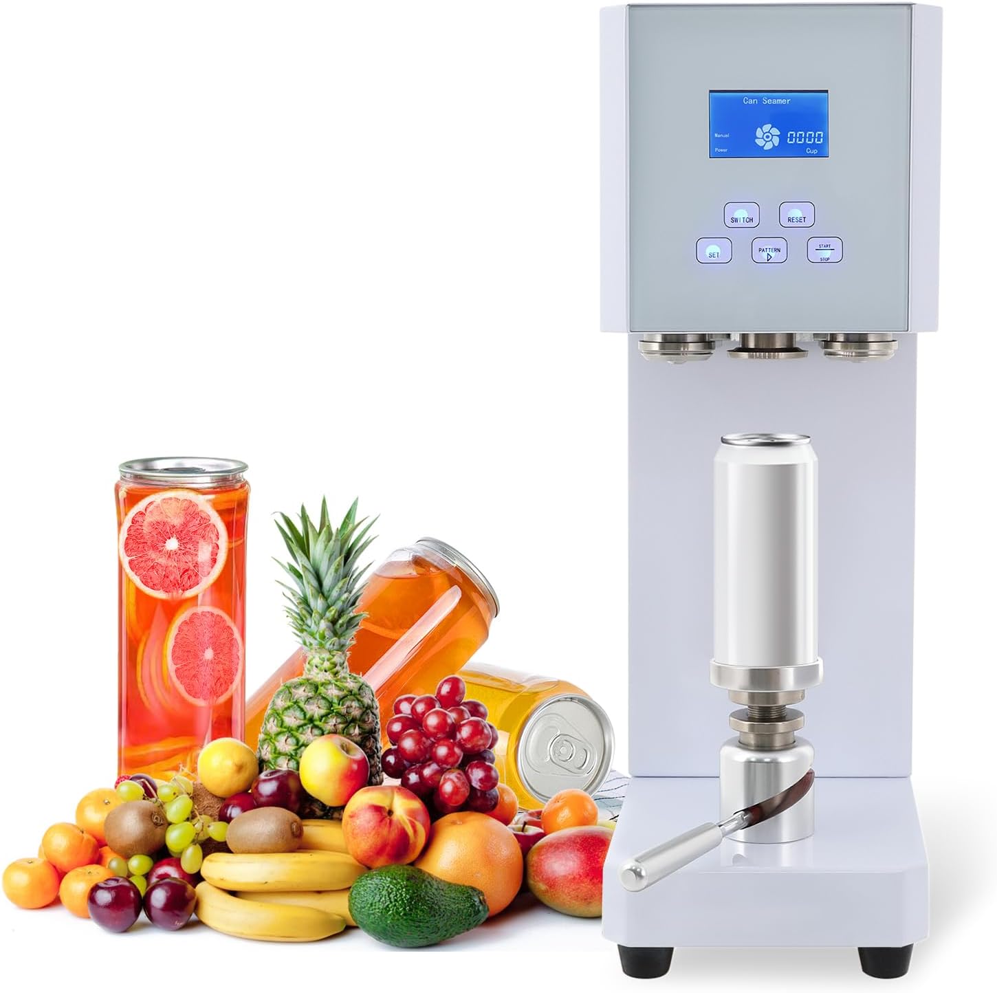 Automatic Can Sealing Machine Electric Cup Sealer Machine Beverage Seal Machine 4-6 Seconds\/Time Milk Tea Drink Bottle Sealer with LED Display Intelligent Panel for Cafes Bars Beverage Stores