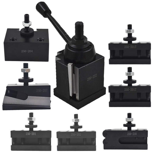 findmall Bxa 250-222 Tool Post Set Wedge Type Quick Change Turning and Facing Holders Fit for Lathe (8)