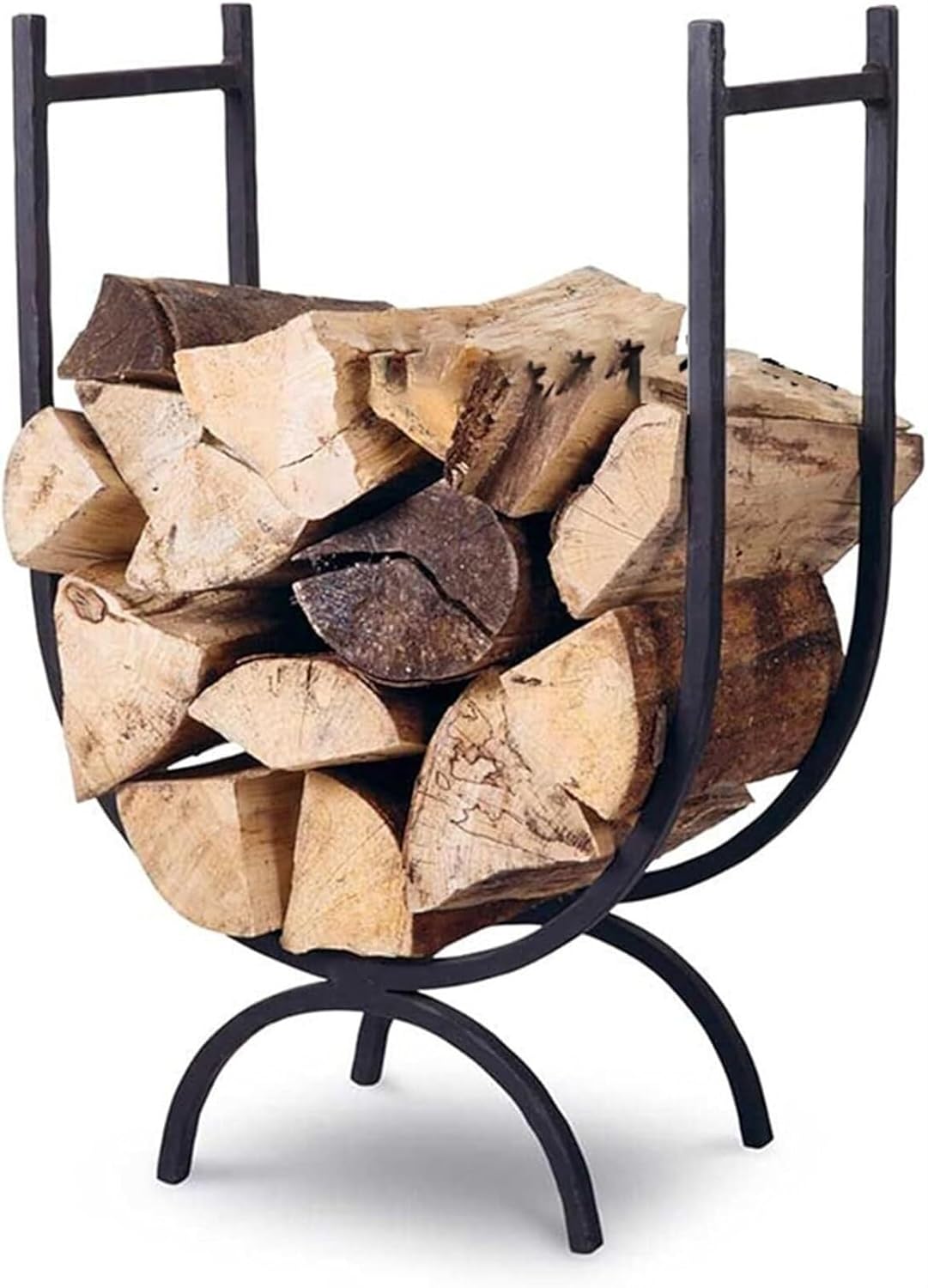 Firewood Log Holder, Heavy Duty Outdoor & Indoor Metal Wood Rack For Patio, Yard, Garage