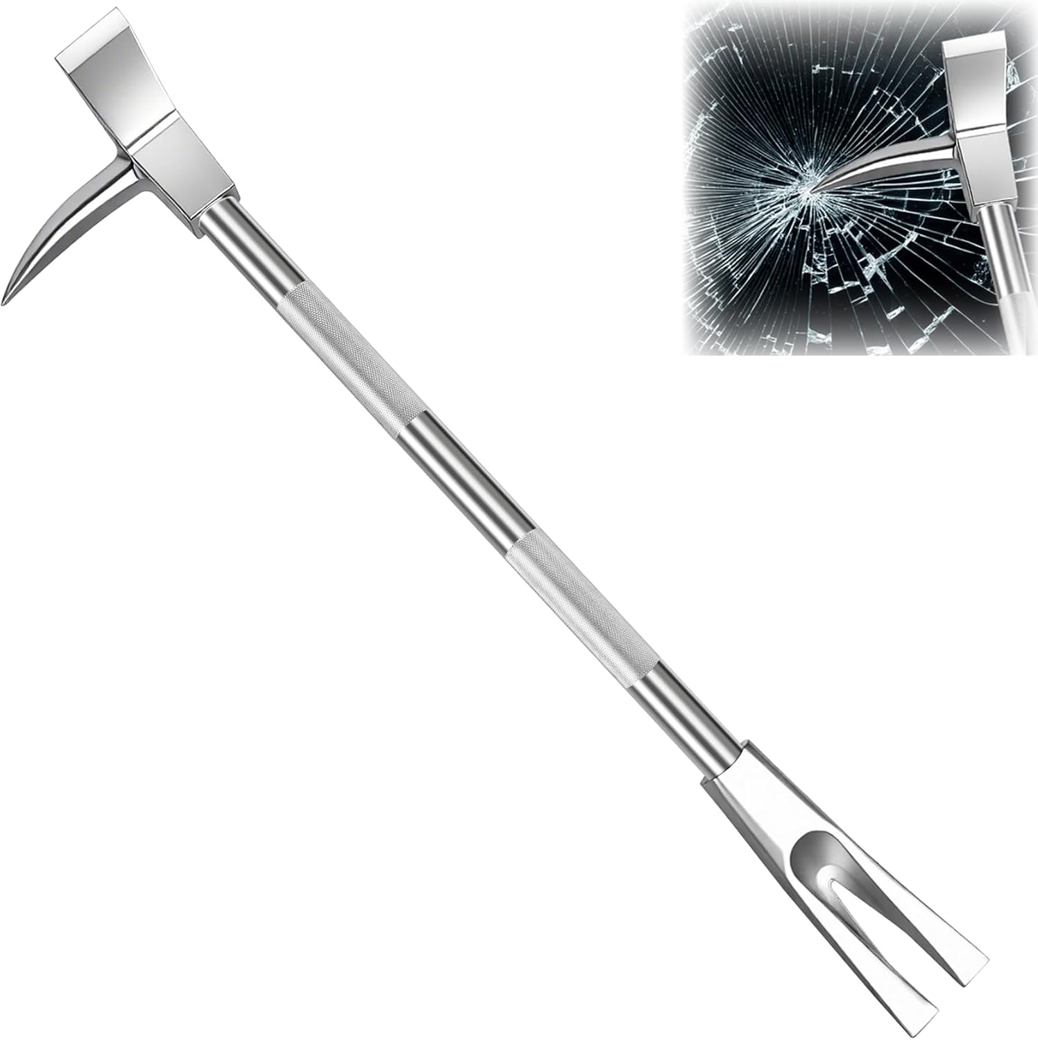 30" Halligan Tool, Halligan Bar for Emergencies, 45 Gauge Steel Forged Breaching Tools, Modern Rescue Halligan Bar Firefighter Tool, Halligan Entry Tool