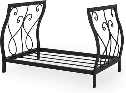 Outdoor Fireplace Firewood Rack Log Store Firewood Rack Heavy Duty Logs Holder for Outdoor Indoor Fireplace Metal Wood Stacker Organizer Easy Detachable