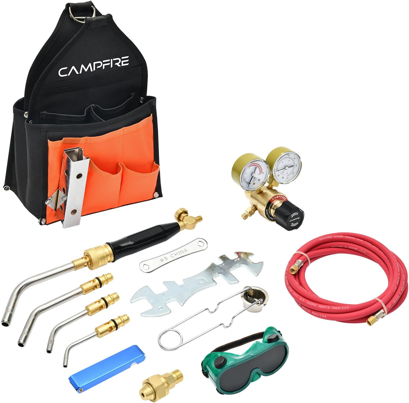 CAMPFIRE Air Acetylene Torch Kit With Tool Bag Turbotorch Kit, Fuel Gas Kit Professional Series