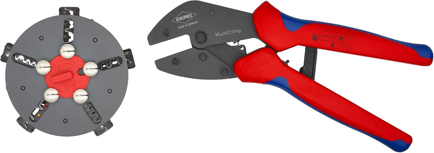 Knipex Tools 97 33 02 MultiCrimp Pliers and Quick Changer Magazine with 5-Interchangeable Crimping Dies