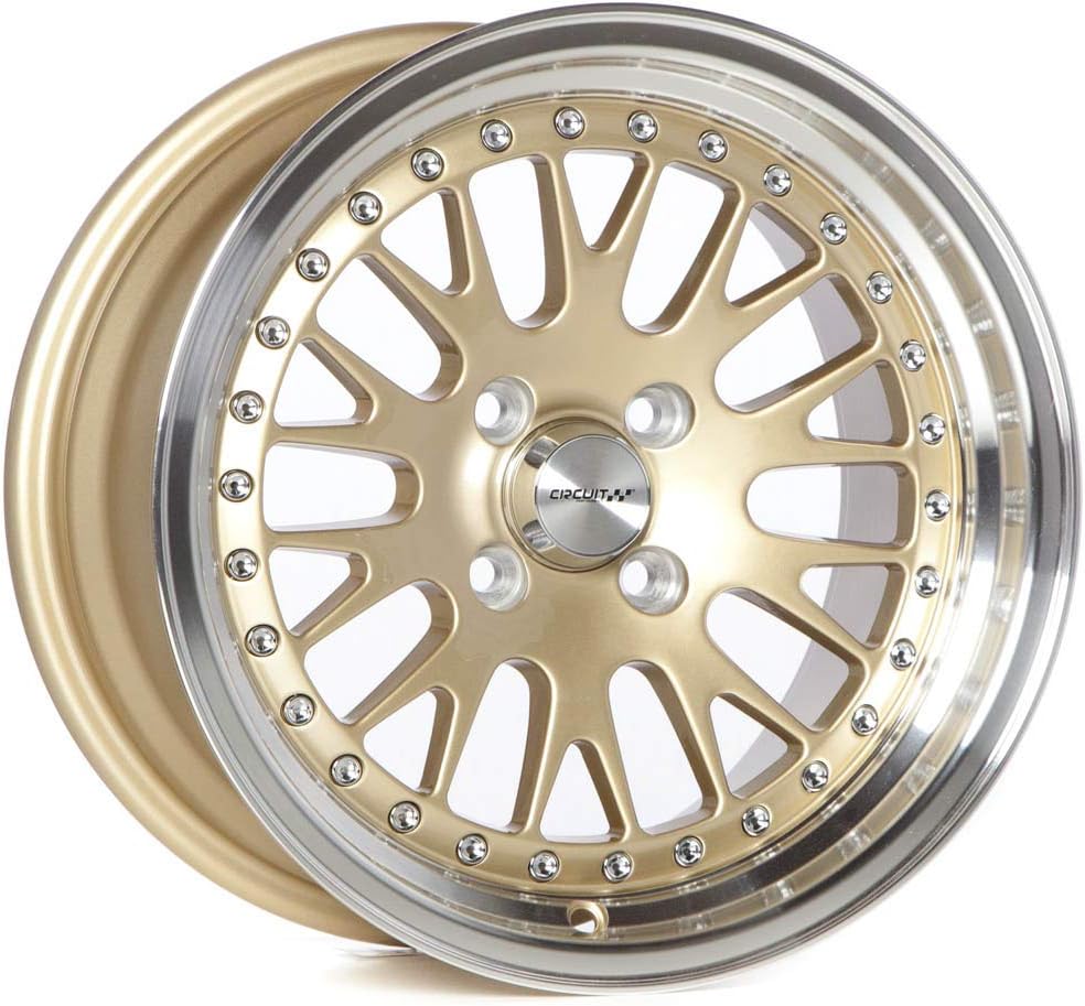 Circuit Performance CP21 15×8 Gloss Gold Wheel 4×100 [+25mm] compatible with Honda Civic EK EG, Acura Integra, BMW E30, Mazda Miata