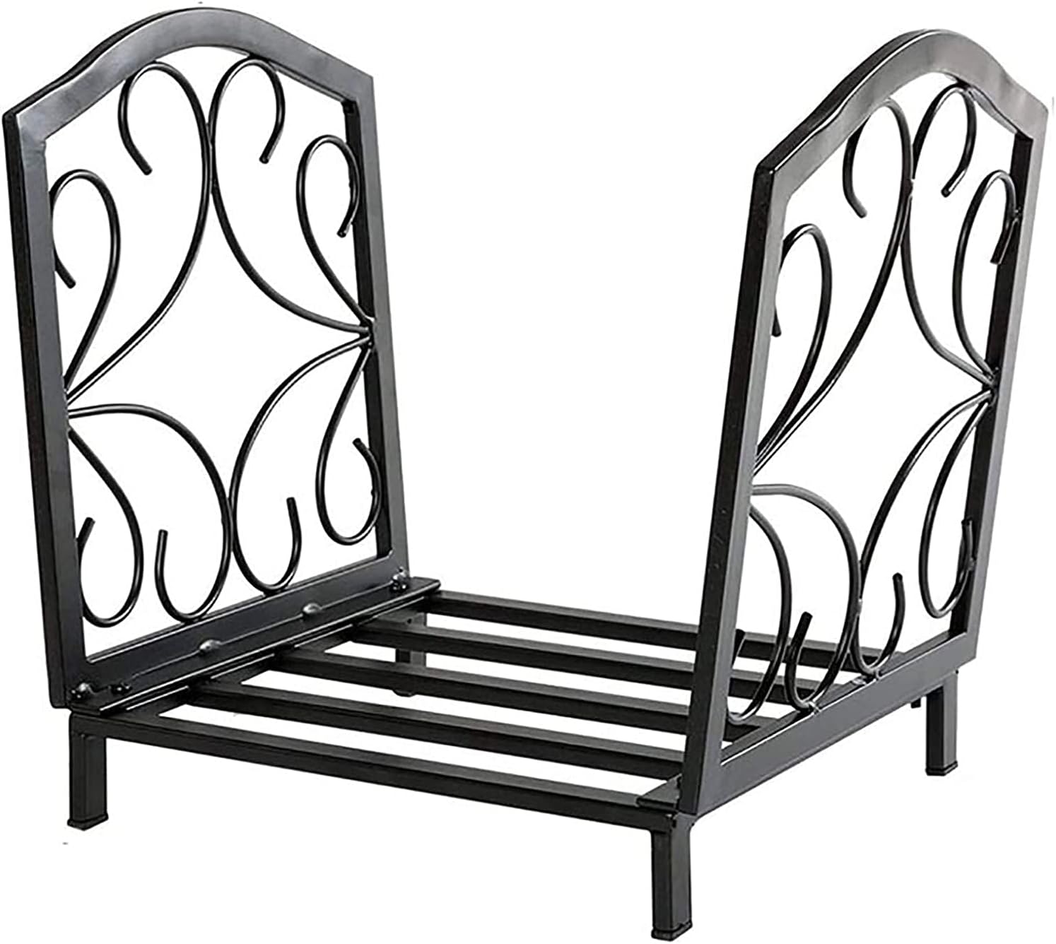 Firewood Rack Firewood Holder, Vertical Firewood Log Rack Wrought Iron Wood Storage Holder 14.9Inch Tall, Fireplace, Easy Assembly