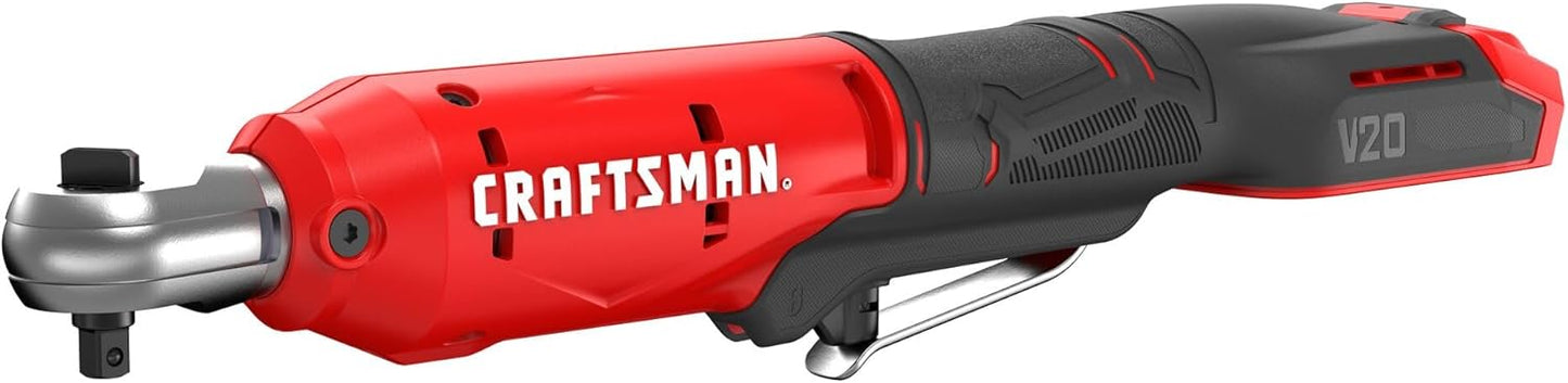 CRAFTSMAN V20 Cordless Ratchet Wrench, 1/4" Drive, 35 Ft-lbs of Torque, Bare Tool Only (CMCF934B)