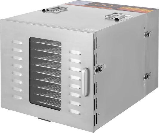 Adjustable Food Dehydrator Machine Electric Food Preserver Machine 10 Tiers with Clear Glass Door for Kitchen Restaurant Snack Shop Home