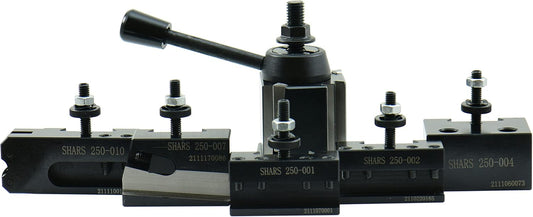 Shars OXA Wedge Type CNC Lathe Quick Change Tool Post 6 PCS Set For 6" - 9" Lathe Swing, Cutoff Tool 4° 202-9460 S