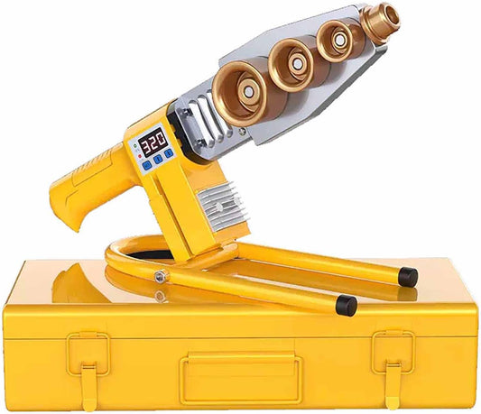 Plastic Pipe Welding Tool,Fusion Welder for Standard Pipe Size,IPS Size Hot Melt Machine with Temperature Adjustment Pe Pipe Welding Machine Suitable for Us Voltage 110v 1000w (Yellow)