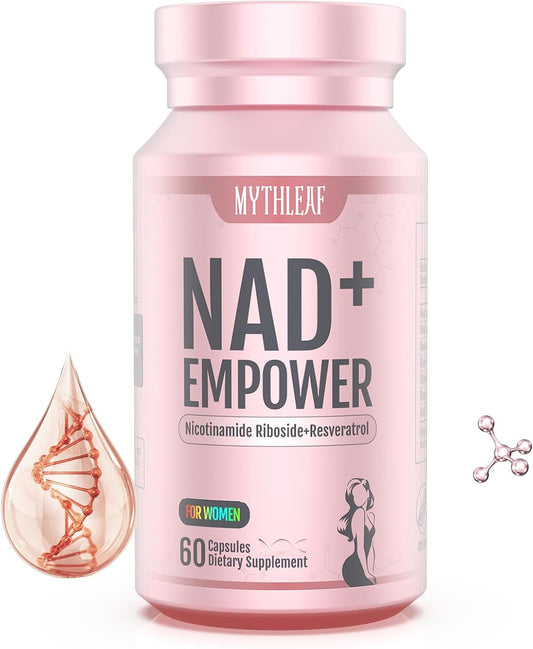 Exclusive NAD+ Supplement for Women,NMN Alternative with Resveratrol, CoQ10,Black Cohosh, Vitamin E for Cellular Health,Enhance Energy, Balance Mood, 60 Capsules,30 Day Supply