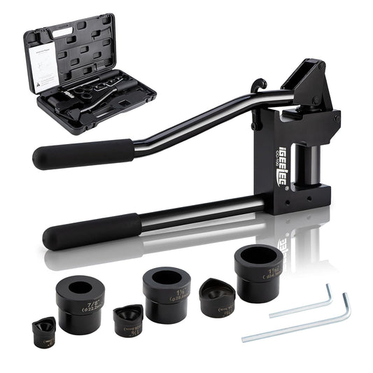 iGeelee Metal Stud Punch Set for 7\/8", 1-1\/8", 1-11\/32" - 20GA Steel, Sheet Metal Hole Punch Kit, Lever Puncher CC-100