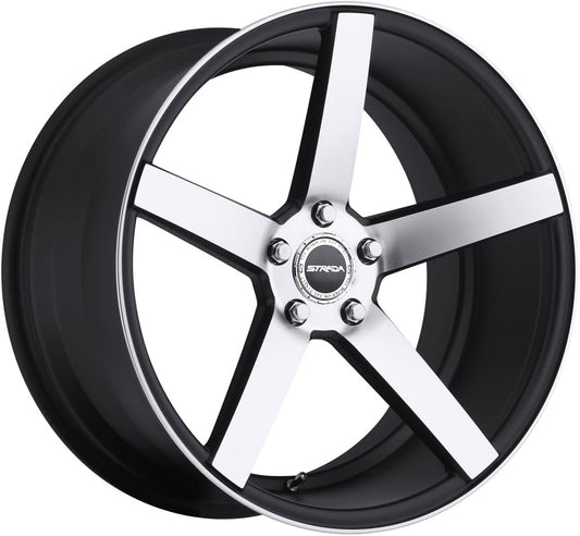 Strada S35 Perfetto 16x7 5x100/5x4.5" +35mm Black/Machined Wheel Rim 16" Inch