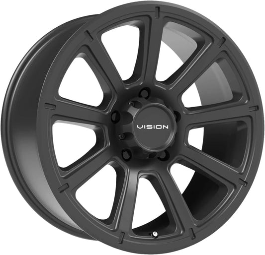 VISION 16" Inch 5x114.3 Wheel Rim 353 Turbine 16X8 +0 Black