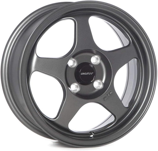Circuit Performance CP22 15×6.5 Flat Gun Metal 4×100 [+35mm] Wheels Spoon Style Rims compatible with Honda Civic, Acura Integra, Mazda Miata
