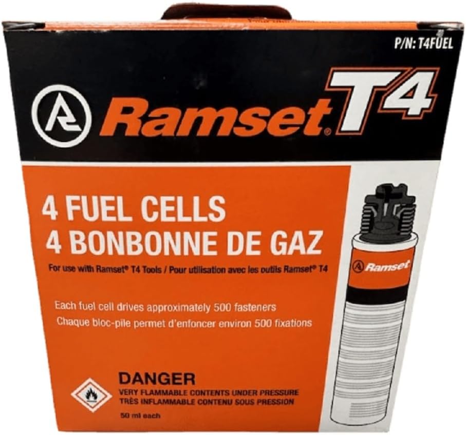Ramset T4 Fuell Cell Cartridge for T4MAG, T4SS, T4-IF Tools T4FUEL (Box of 4)