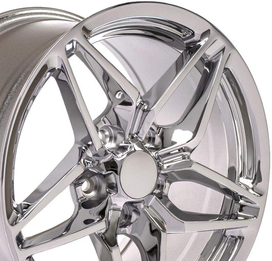 OE Wheels CV31 17 Inch Rim Fits Corvette C7 ZR1 Style 5x120.65 17x9.5 Chrome - Hollander 5927 (1)