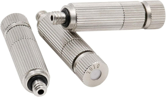 Pfeilzieher 80pcs Brass misting Nozzle kit for Cooling System high Pressure 3 16 Threaded Mister nozzles Anti drip fogging Spray Head for Landscaping air humidification Spraying ion