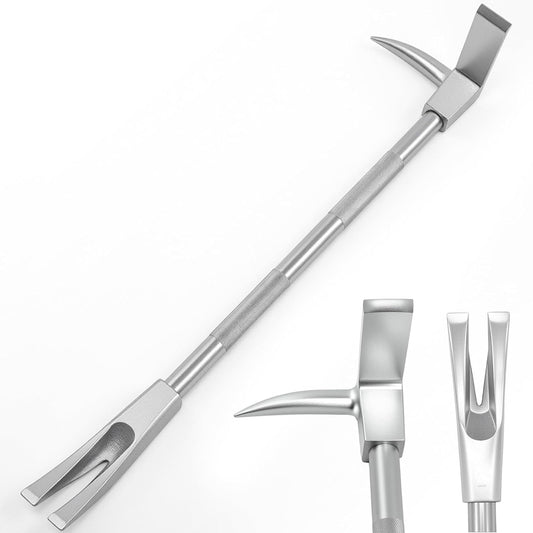 30" Halligan Bar Firefighter Tool Halligan Forced Entry Tool 3-in-1 Axe Head Spike Fork Forged High Carbon One Piece Steel Key-in-knob Fork Gap for Emergency Rescue Demolition Work
