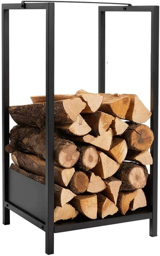 Outdoor Fireplace Firewood Rack Log Store Indoor Metal Wrought Iron Wood Carrier Heavy Duty Storage Wood Store