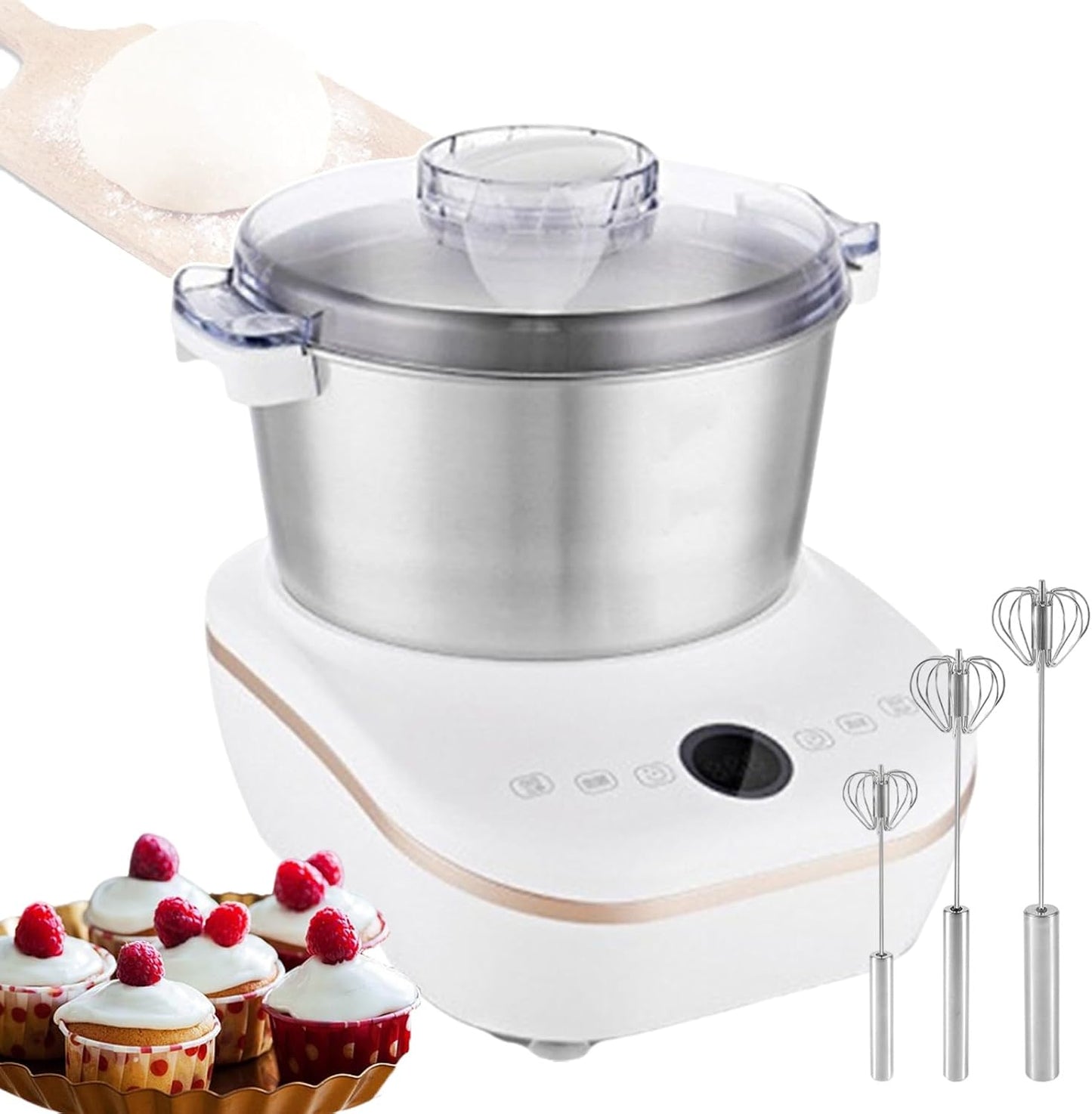 Electric Dough Maker 25~38°C Kneading Machine | Automatic Dough Mixer 5l Bread Fermentation Machine With Lid-in-Lid Design - Easy Add Materials | Fermentation Kneads