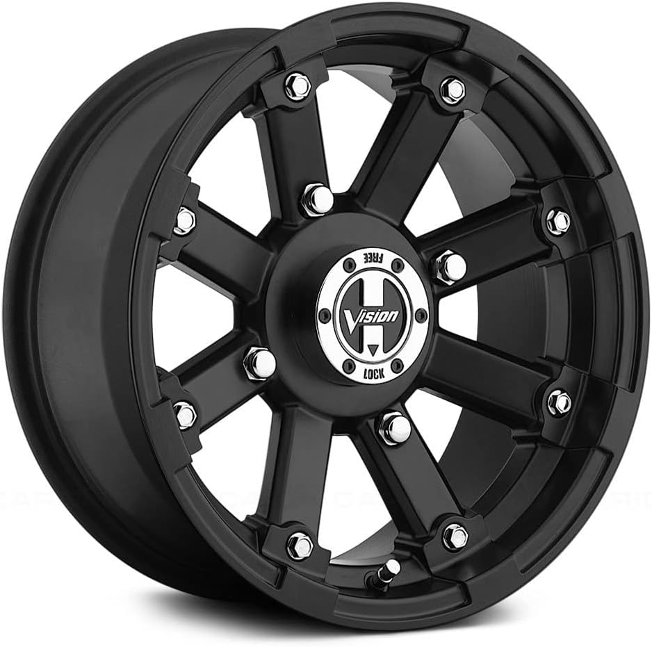 Vision Lock Out 12 Matte Black Wheel / Rim 4x110 with a 2.5mm Offset and a 86 Hub Bore. Partnumber 393-127110MB4