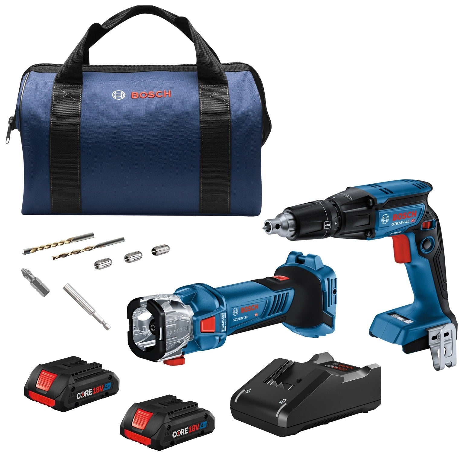 Bosch 18-volt 2-Tool Brushless Power Tool Combo Kit with Soft Case (2-Batteries Included and Charger Included) GXL18V-291B25